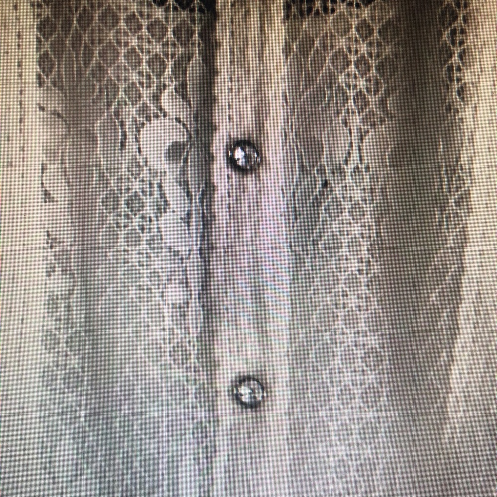 Stunning Lace Shirt with Silver Crystal Buttons